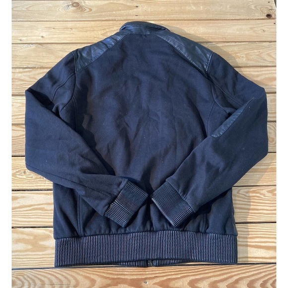 G by Guess Quilted Faux Leather Jacket Size Medium Men’s Black Full Zip - Picture 2 of 12
